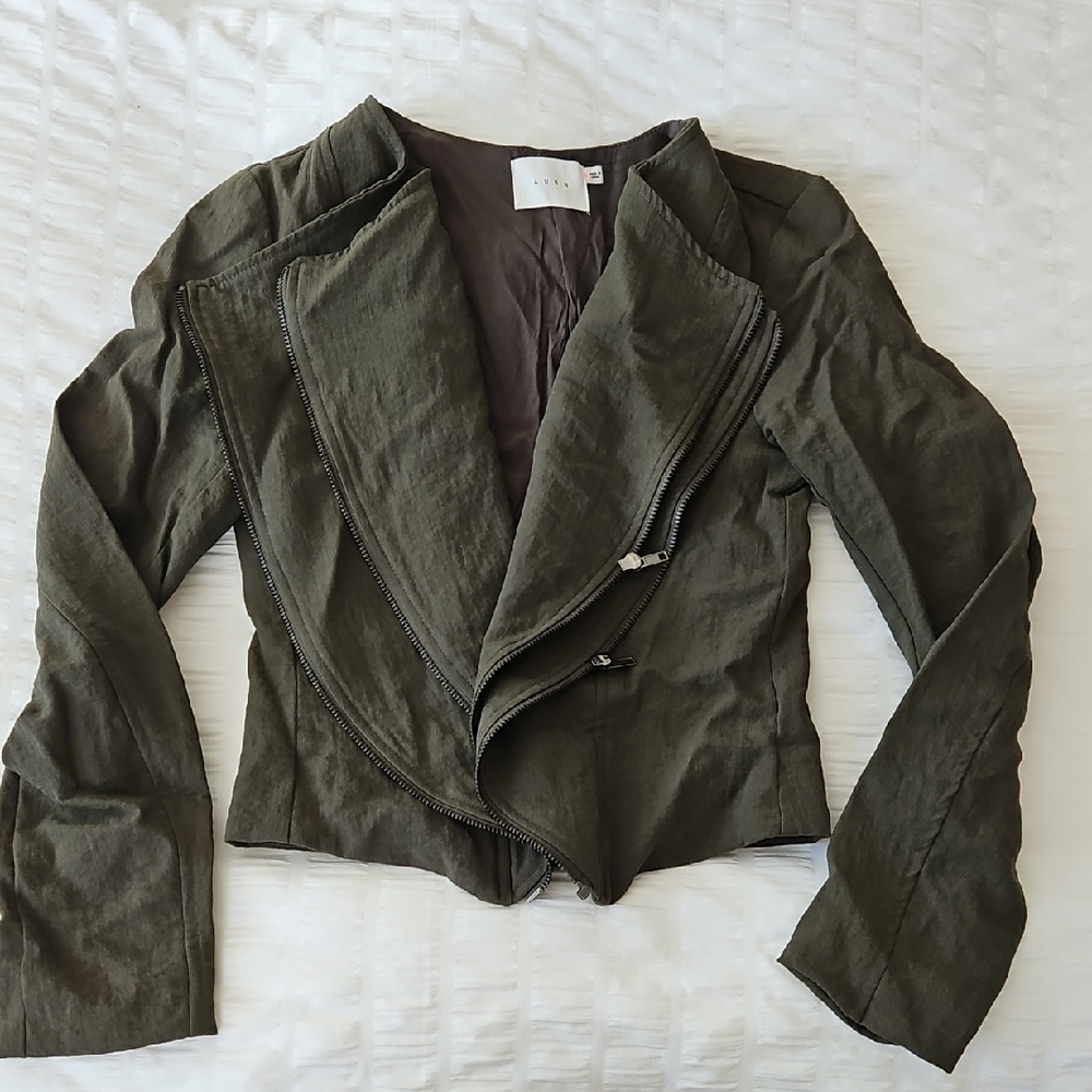 Lush Olive Green Utility Jacket